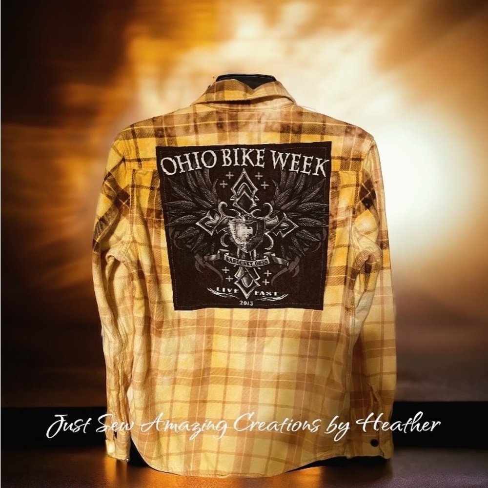 Upcycled bleached flannel